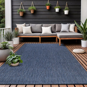 Lena Rug Azure Blue kitchen rug combines bold color with quick cleanup