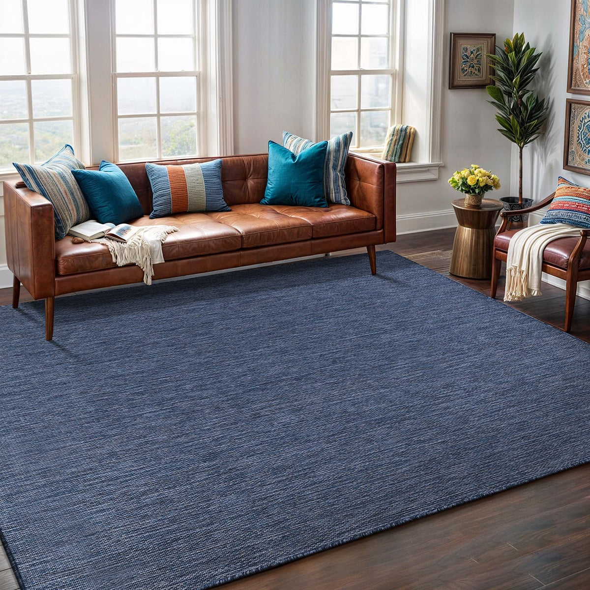 Lena Rug Azure Blue balcony rug balances style and wipe-clean practicality
