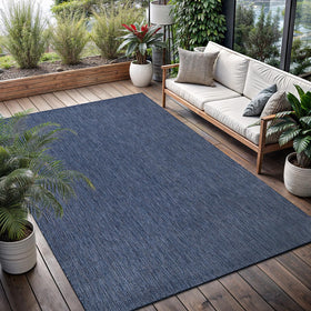 Lena Rug Azure Blue terrace rug offers resilient performance in busy outdoor areas