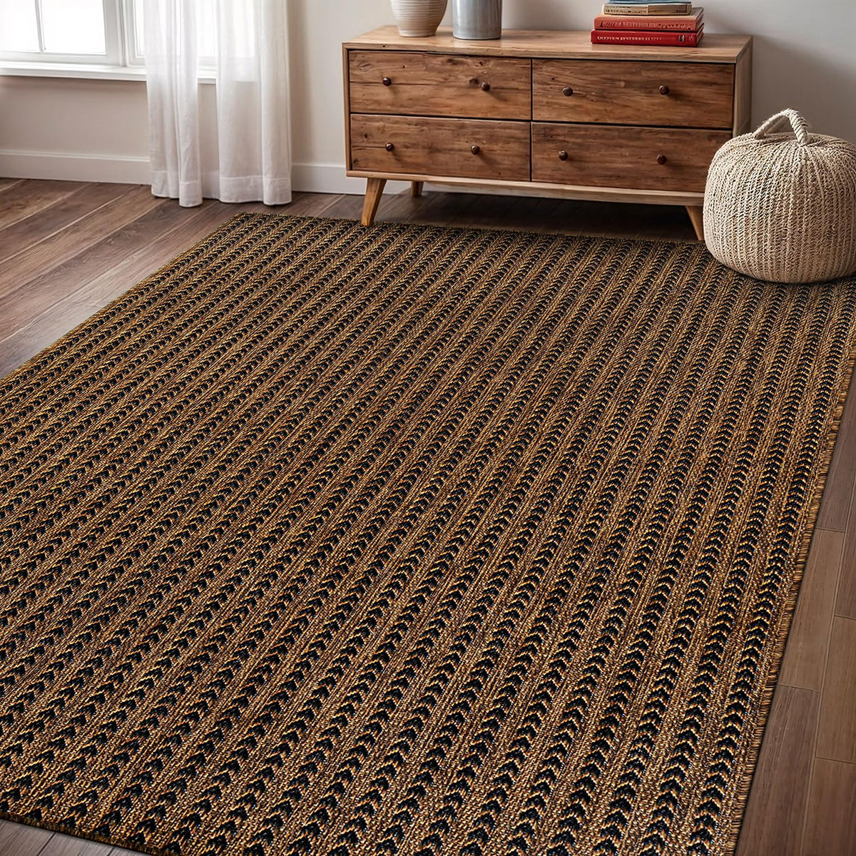 Lena Rug 5x7 easy-care rug, vacuum or hose clean in minutes.