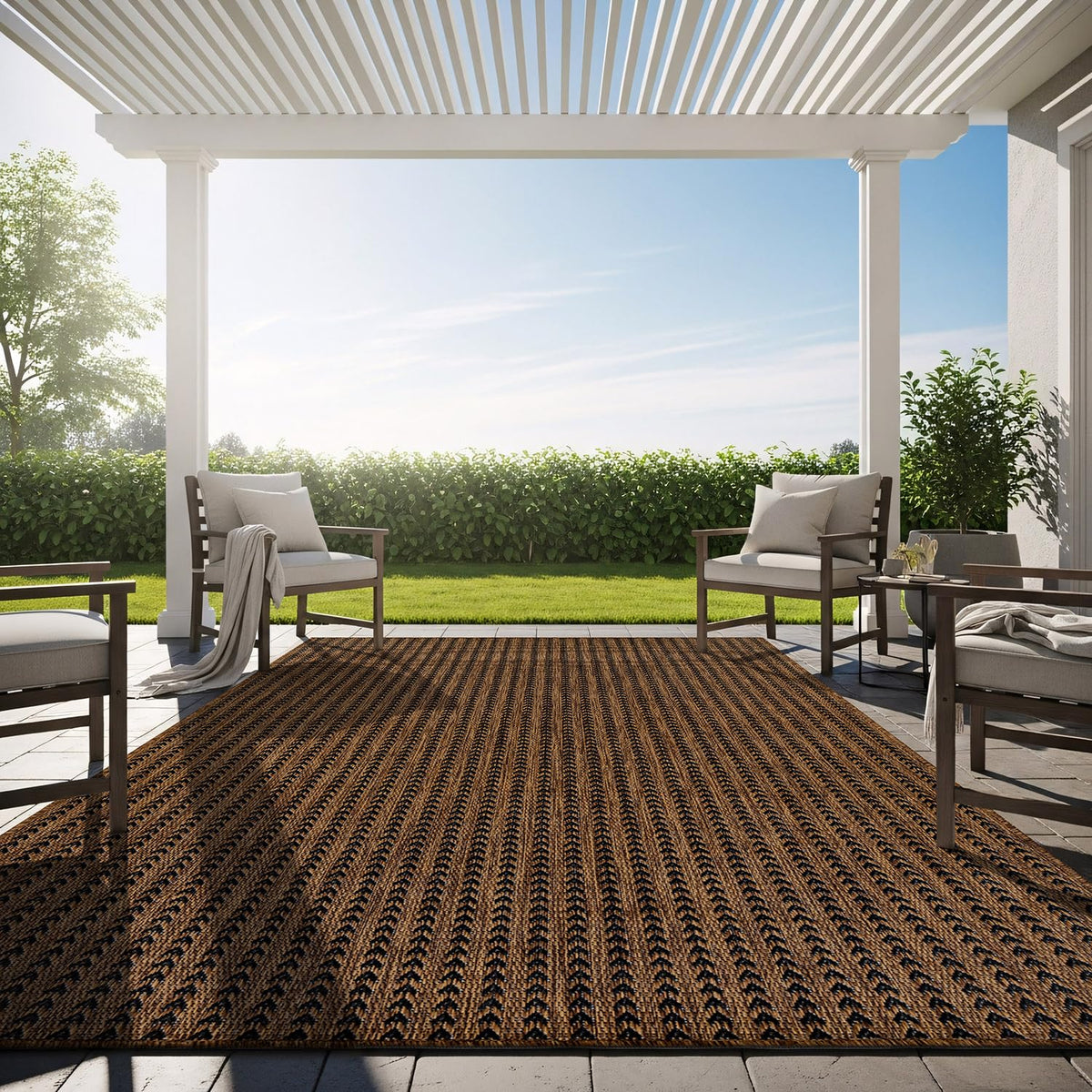 Lena Rug 5x7 flat weave low-pile rug for non-shedding under furniture.