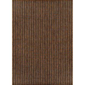Lena Rug 5x7 striped navy outdoor rug, ideal for patio and deck spaces.