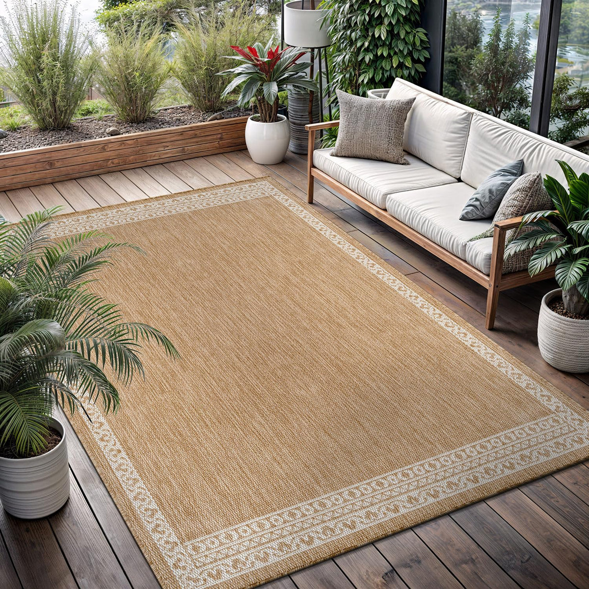 Lena Rug 8x10 indoor-outdoor use fits living rooms, patios, and hallways.