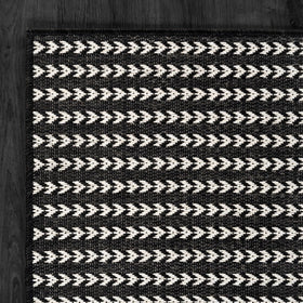 Lena Rug waterproof fibers resist sun and rain on decks.