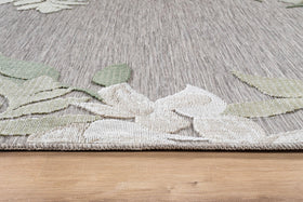 Lena Rug waterproof, UV-resistant polypropylene for sunlit spaces.