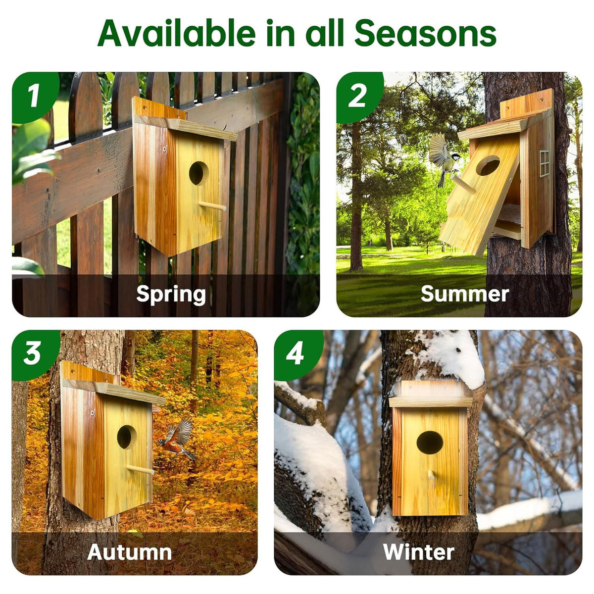 LENEDI Bird House front door, easy cleaning after nesting season.