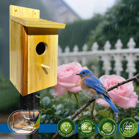 LENEDI Bird House sloped roof, efficient drainage and lasting outdoors.