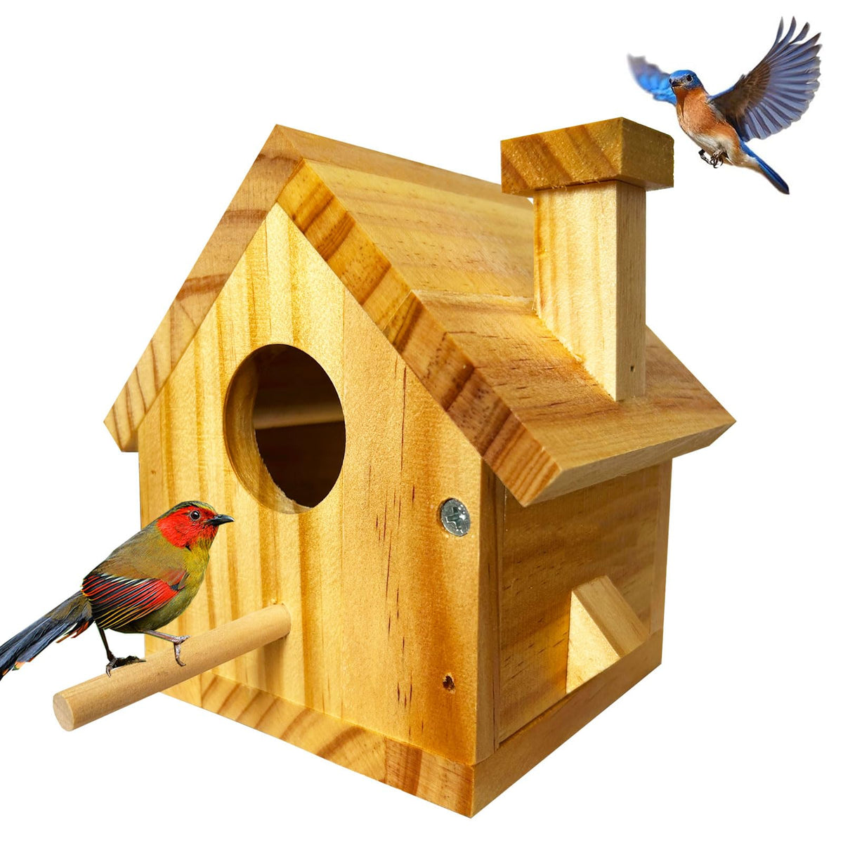 LENEDI blue hanging birdhouse adds color and nesting space in the garden