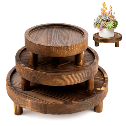 Lengba wooden display riser 6-inch elevates small plants and trinkets.