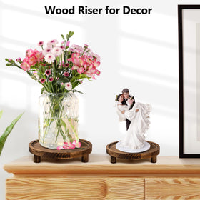 Lengba stackable wooden riser setup enables flexible, space-saving arrangements.