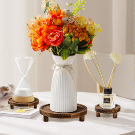 Lengba rustic candle display creates a warm focal point for surfaces.