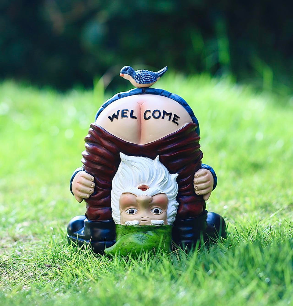 LENHINOR garden gnome statue with detailed finish enhances elegant yard decor.