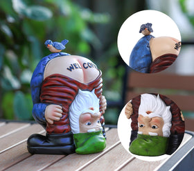 LENHINOR patio gnome decor adds whimsy in sunny garden spaces.