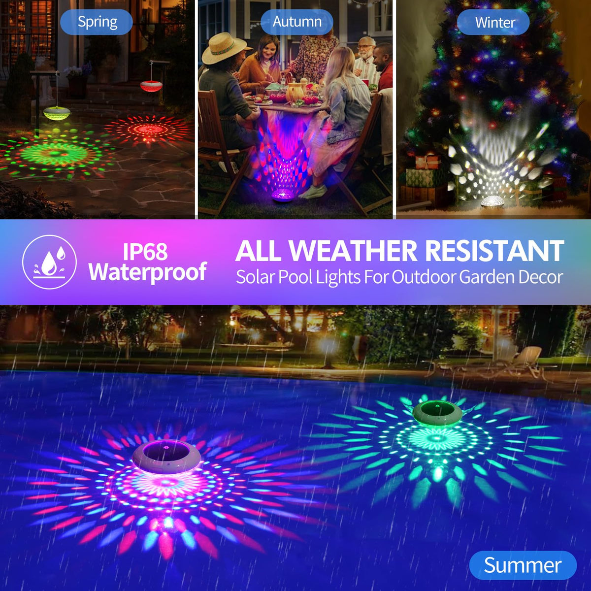LENONE dynamic modes for mood lighting in pool or garden settings