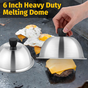 Leonyo 6-inch lid covers burgers and eggs, keeping food warm and flavorful.