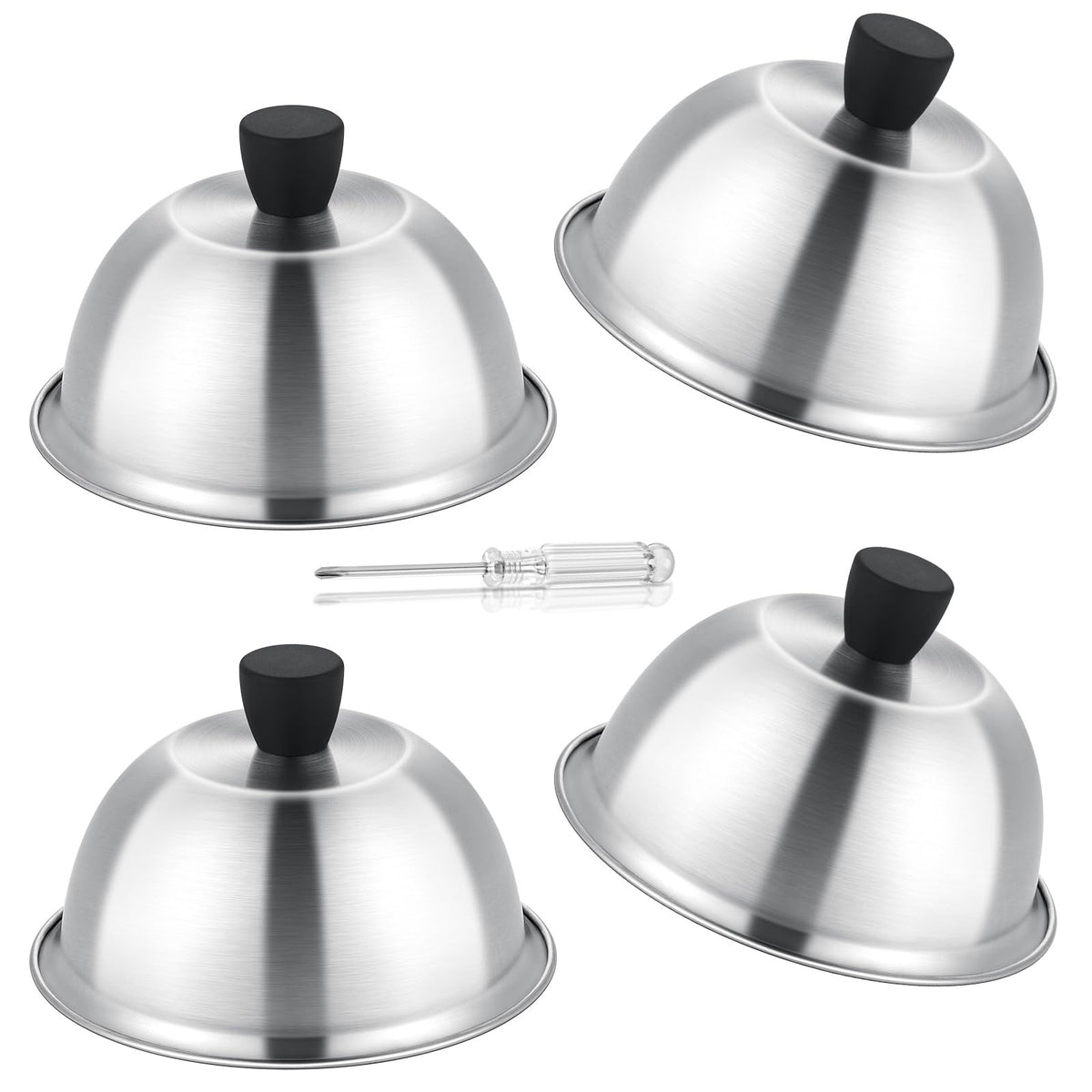 Leonyo melting dome 6-inch interior heat circulation promotes even cooking on a griddle.