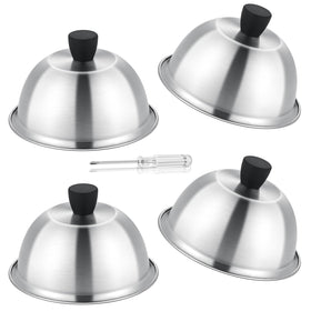 Leonyo melting dome 6-inch interior heat circulation promotes even cooking on a griddle.