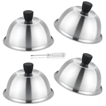 Leonyo melting dome 6-inch interior heat circulation promotes even cooking on a griddle.