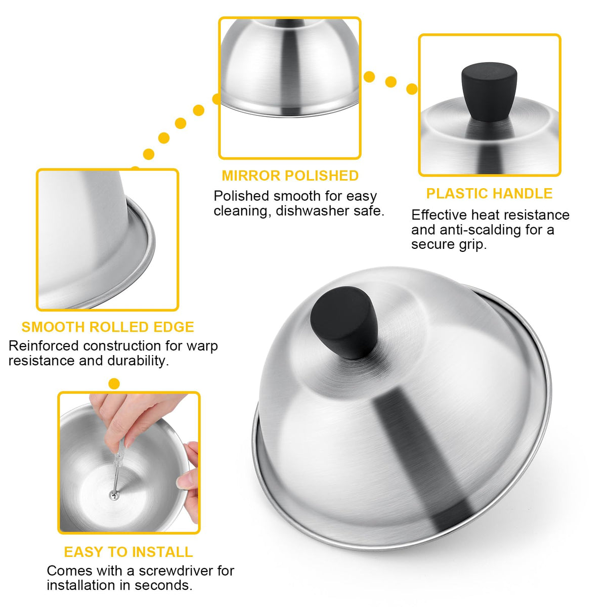 Leonyo premium polished surface makes cleanup quick after cooking on the griddle.