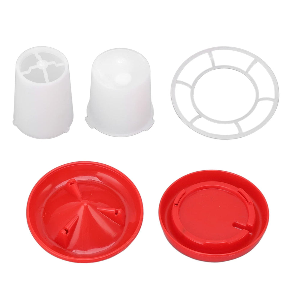 Leopacat 160ML chick feeder base in bright red attracting chicks to feed.