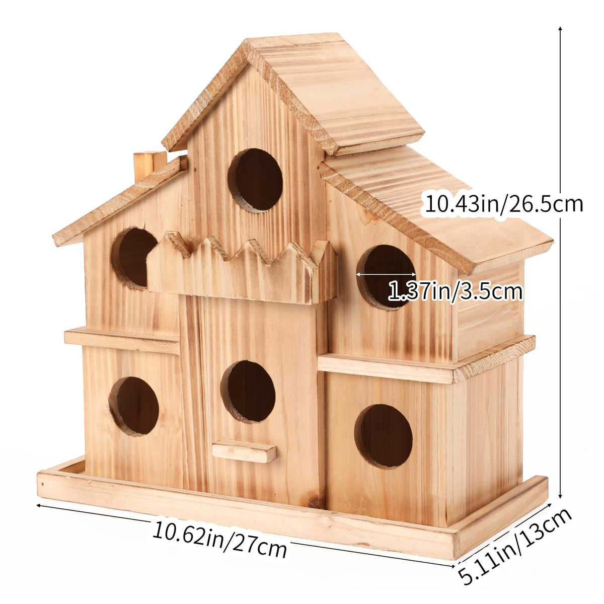 LEOSYY 6-room hanging bird house supports multiple families at once