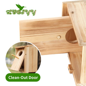 LEOSYY bluebird birdhouse outdoor shows weather-resistant finish for long-lasting use