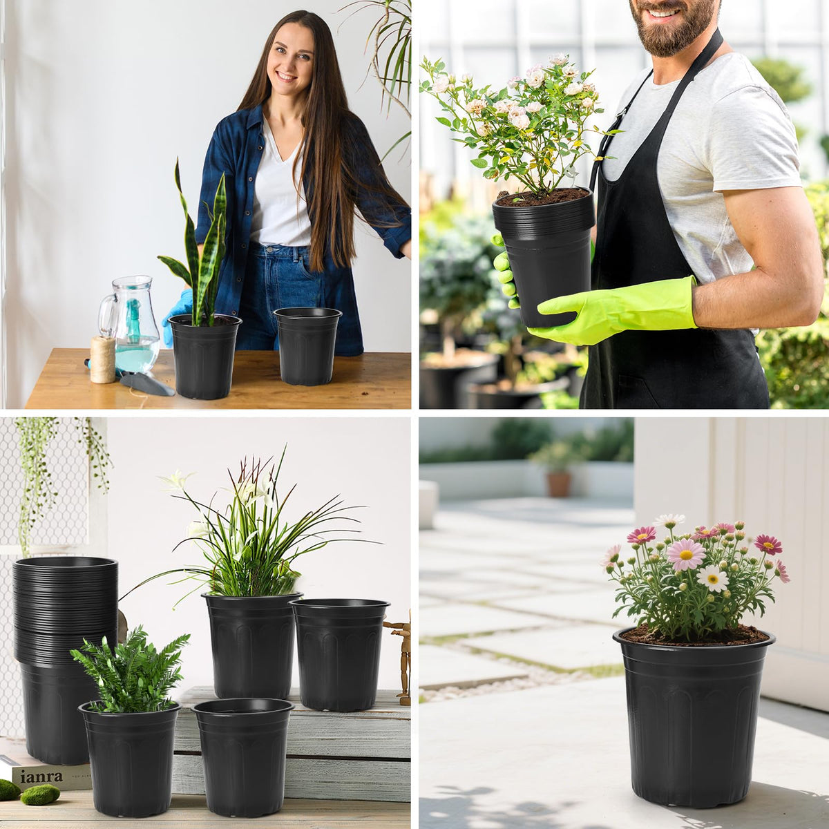 LepoHome black nursery pots for home gardens or professional nurseries