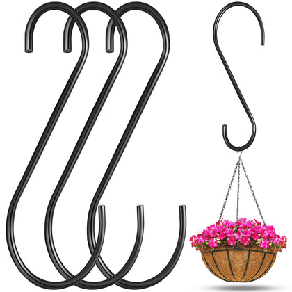 Leriton 12in anti-slip S hook securely holds plants and decor.