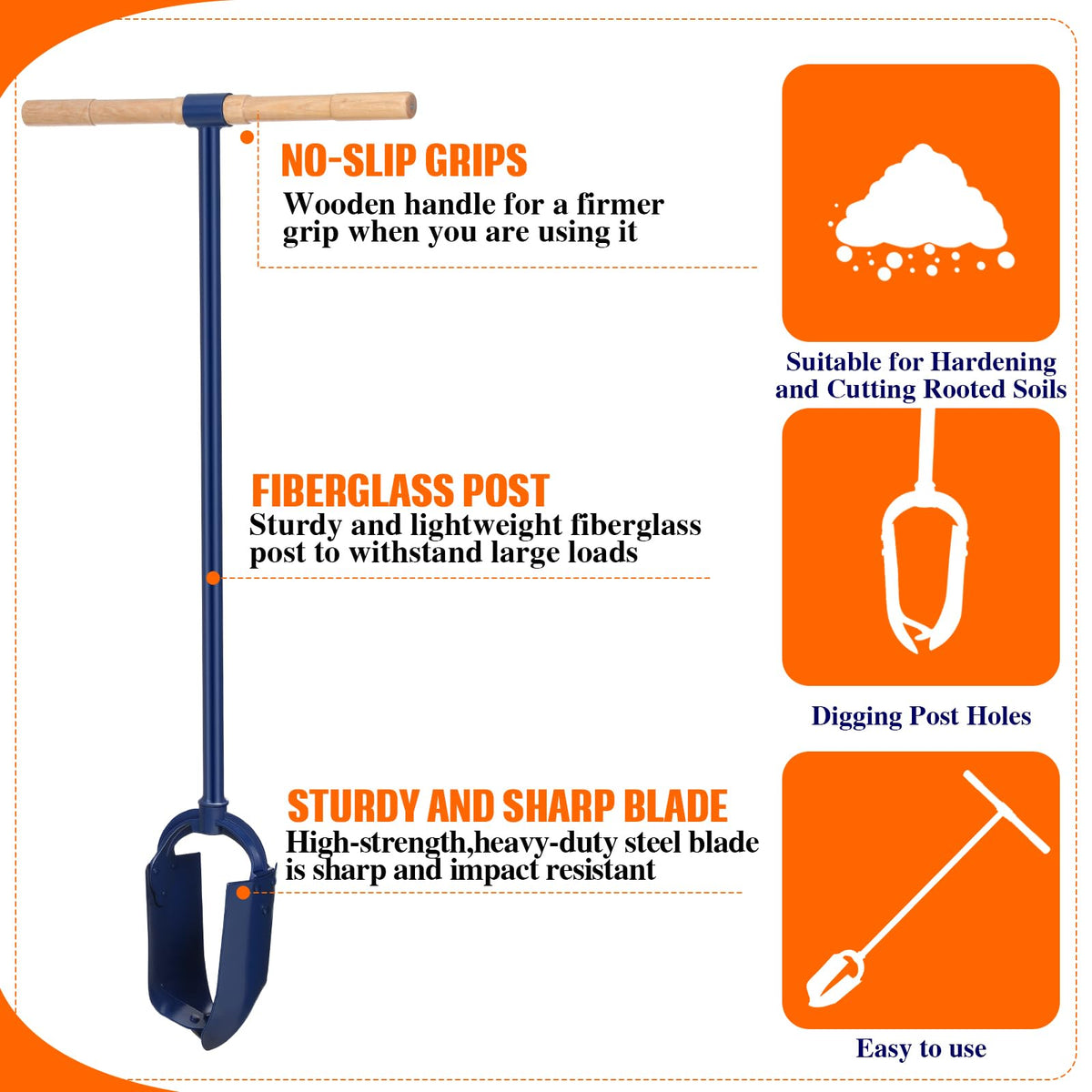 Leriton 46-inch length offers extended reach for deeper, accurate holes.