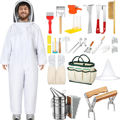 Leriton XL beekeeping suit with hood for safe hive work