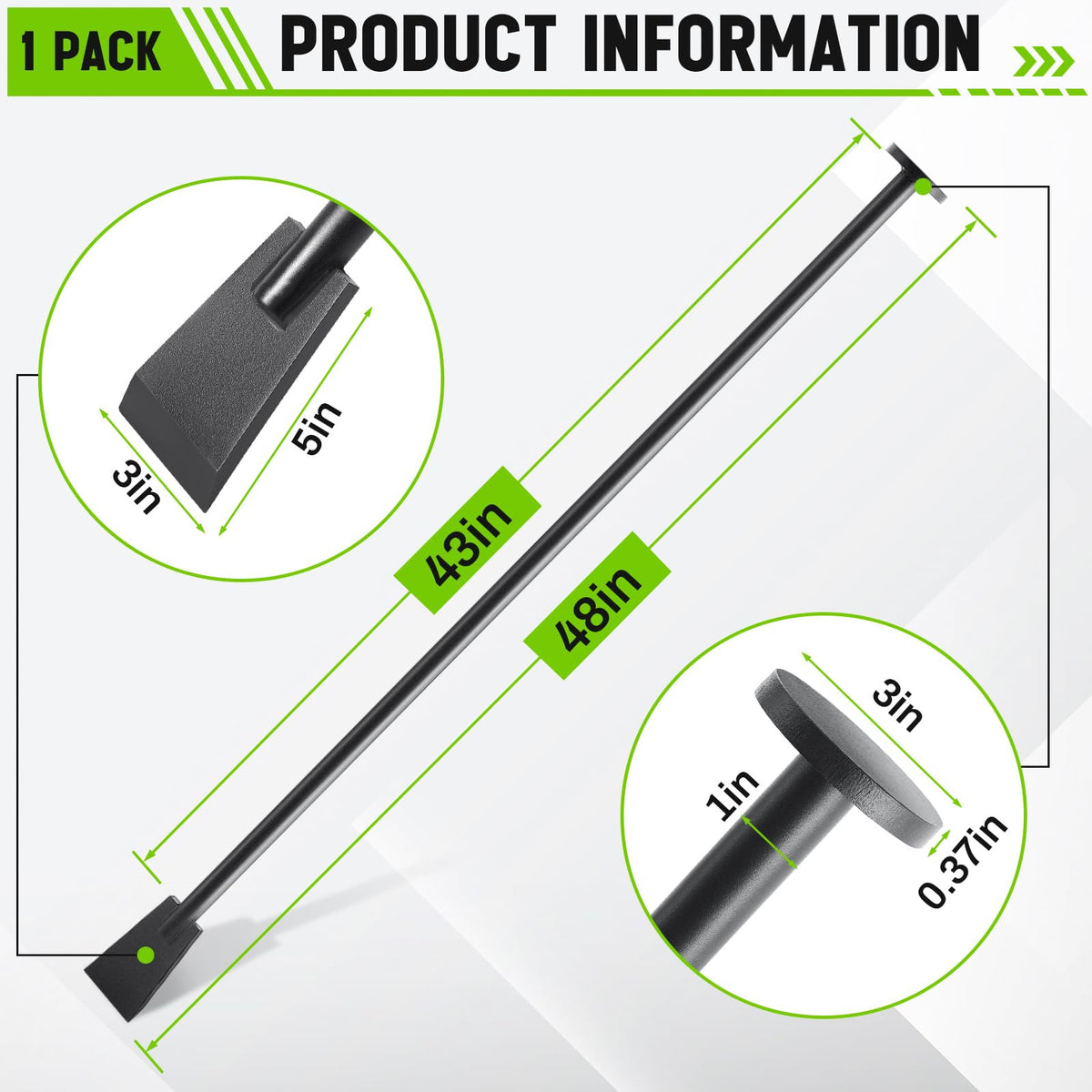 Leriton digging bar with black coating offers rust resistance outdoors