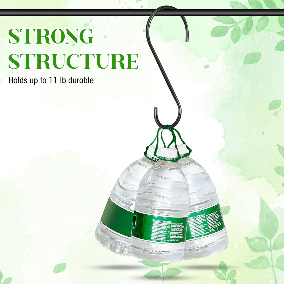 Leriton dual-end S hook design fits flat bars and rounded rods.