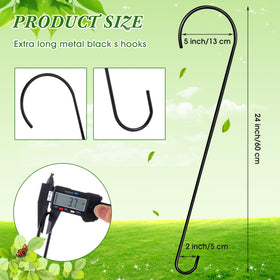Leriton s-hook closeup in black metal highlighting sturdy, durable design