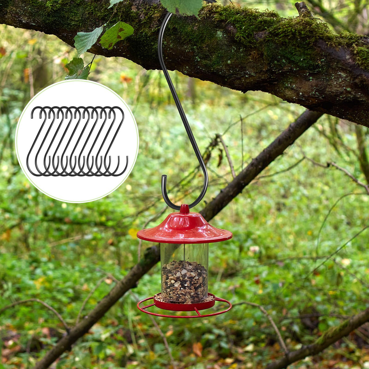 Leriton 12-inch S-hooks for planters and hanging baskets securely