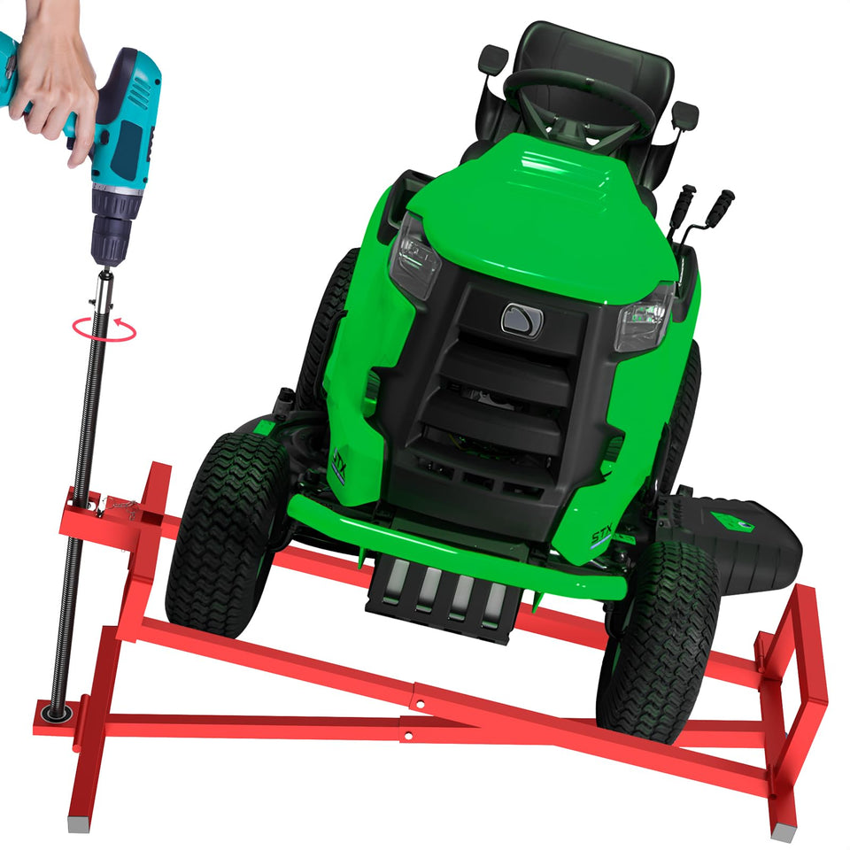 LESANM Lawn Mower Lift side view demonstrates robust 882 lb capacity for simple maintenance.