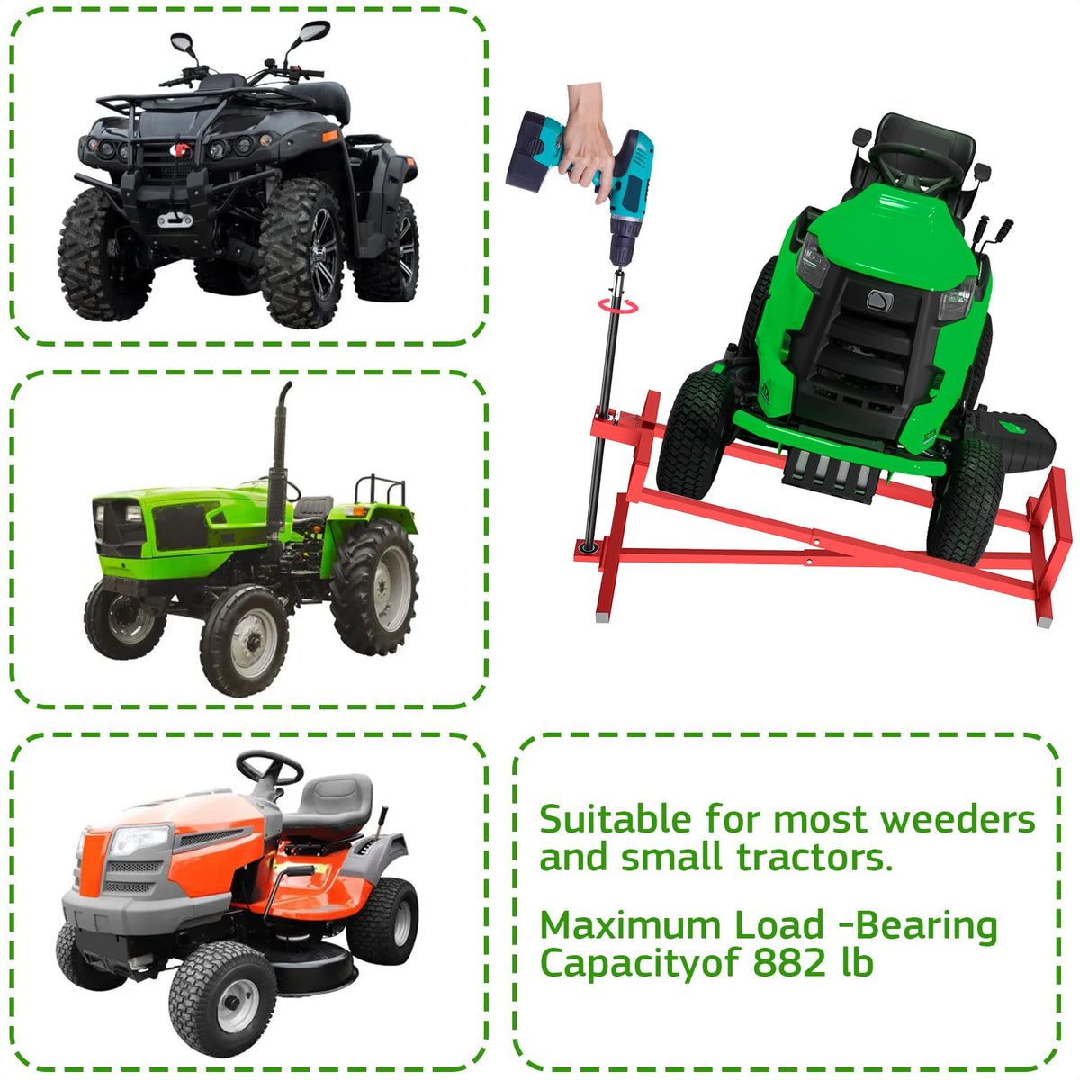 LESANM Lawn Mower Lift Telescopic Handle aids precise height adjustment.