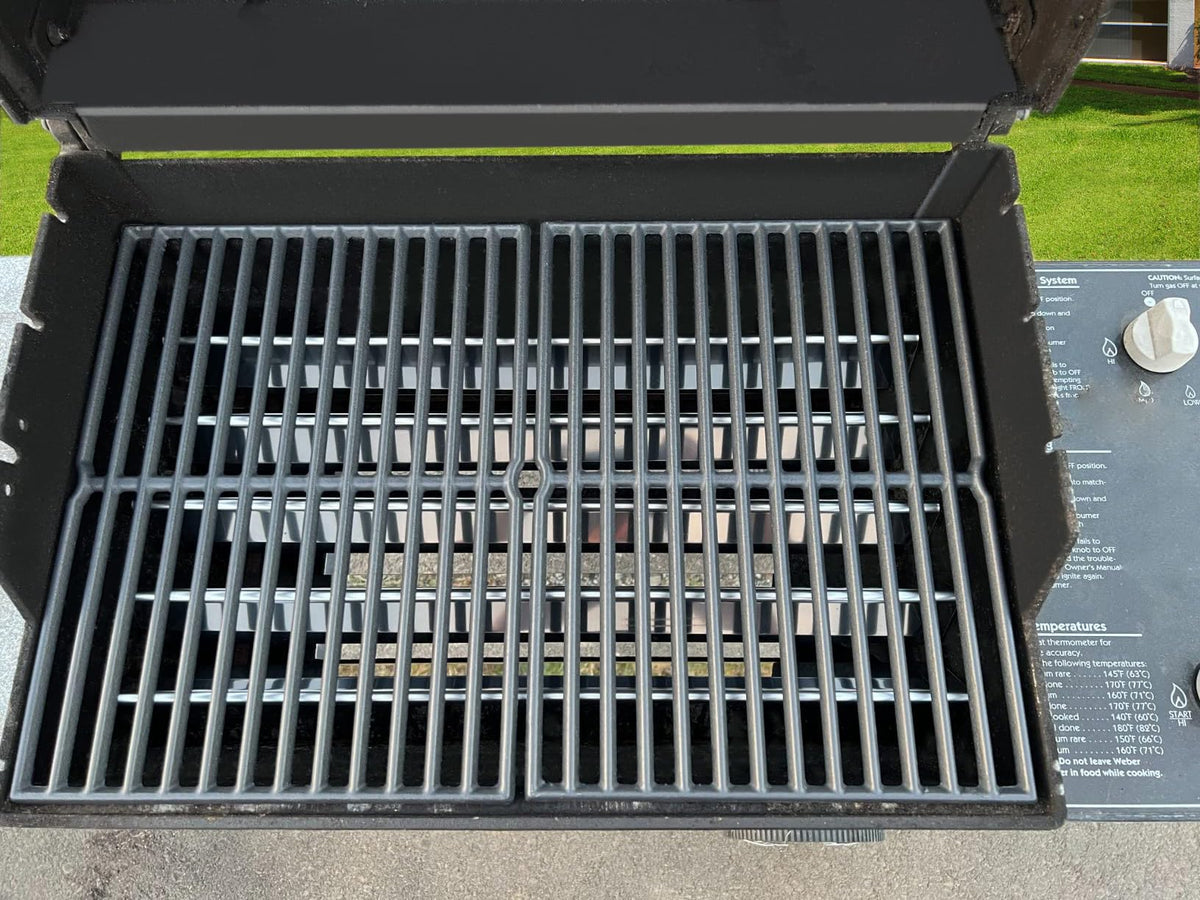 Close-up of durable cast iron surface highlights long-lasting grilling performance