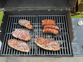 Packaging image of 2 heavy-duty cast iron grates