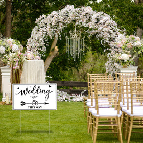 Lesnala wedding sign high-definition print boosts visibility for directions.