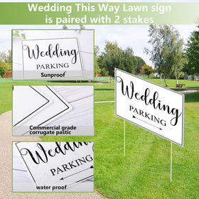 Lesnala 3-pack wedding signage for indoor or outdoor use directs guests smoothly.