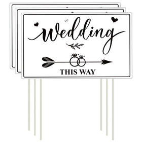 Lesnala wedding this-way sign double-sided with stakes guides guests to the right direction.