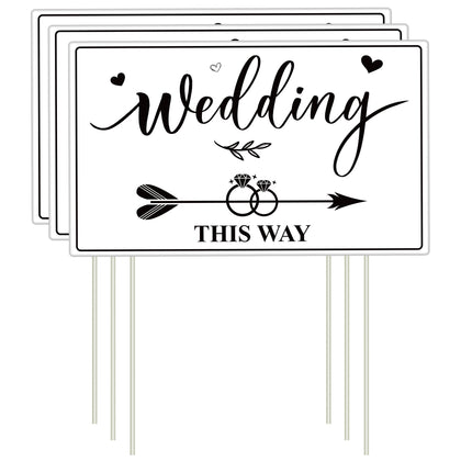 Lesnala wedding this-way sign double-sided with stakes guides guests to the right direction.