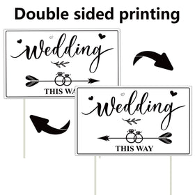 Lesnala yard sign with stakes in wood-tone design for outdoor or indoor use.