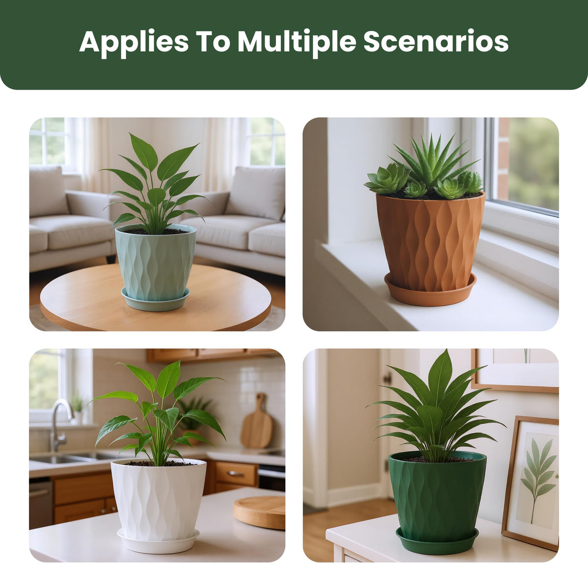 LESOASIS 4-4-inch planter with tray for mini plants and succulents.