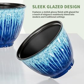 LESOASIS four-pack planter with drainage hole close-up for water control