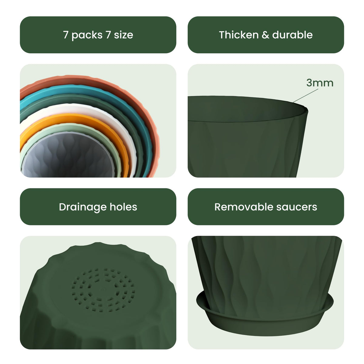 LESOASIS 5.5-inch planter with tray great for patio herbs.