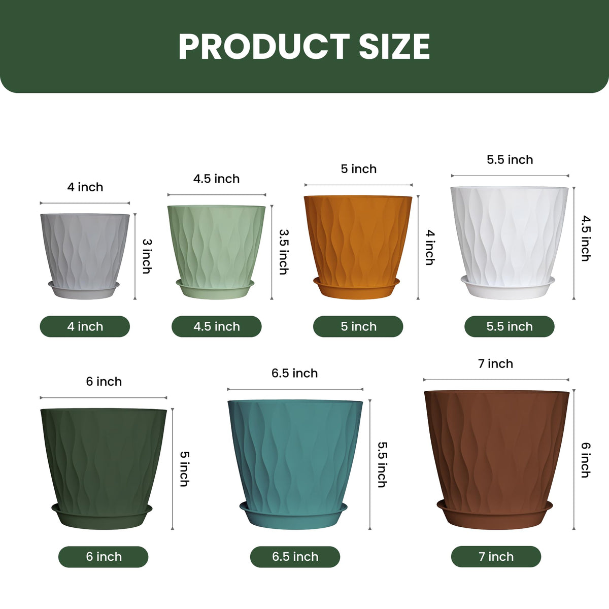 LESOASIS 6.5-inch planter with tray ideal for herbs on a windowsill.