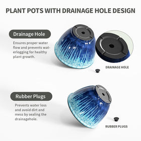 LESOASIS blue glaze pot rim detail with modern styling