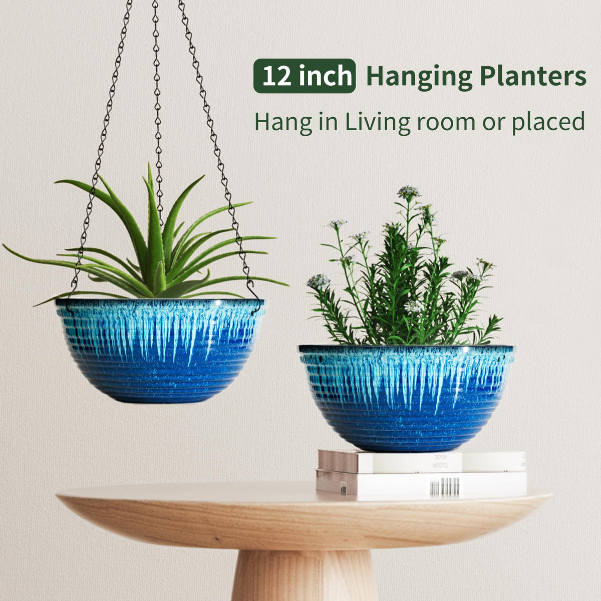 lesoasis modern decor glazed planter enhances porch or living area.