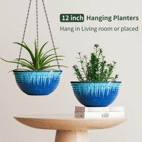 lesoasis modern decor glazed planter enhances porch or living area.